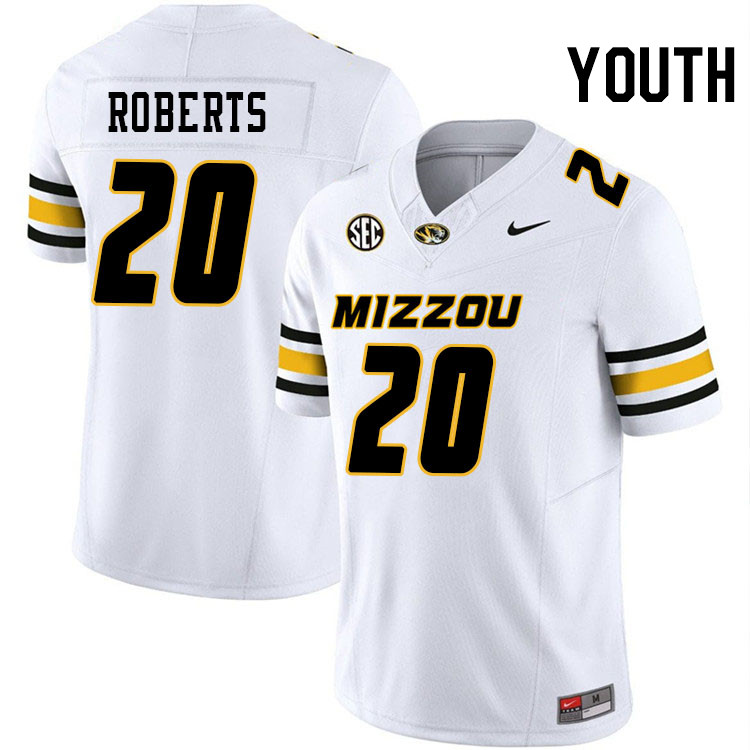 Youth #20 Jamal Roberts Missouri Tigers College Football Jerseys Stitched-White